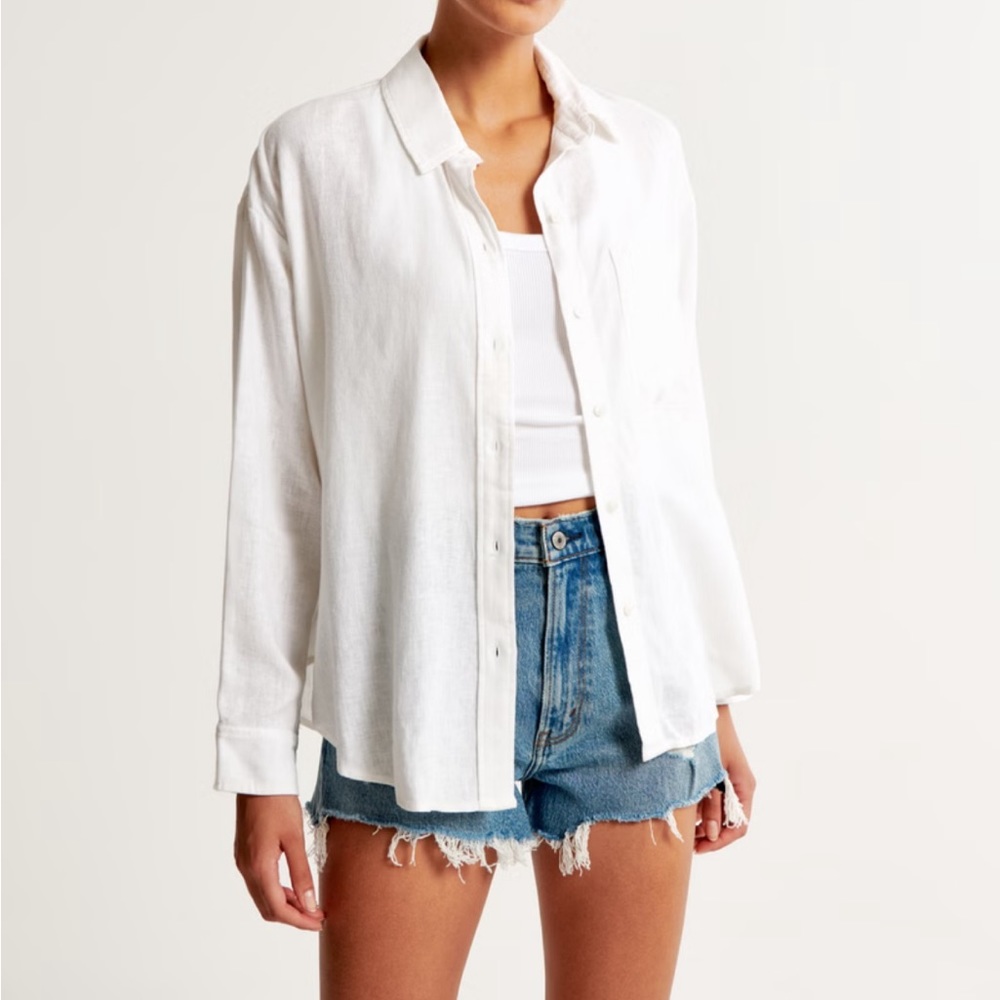 Abercrombie Linen Button Down And Shorts Set - image 2
